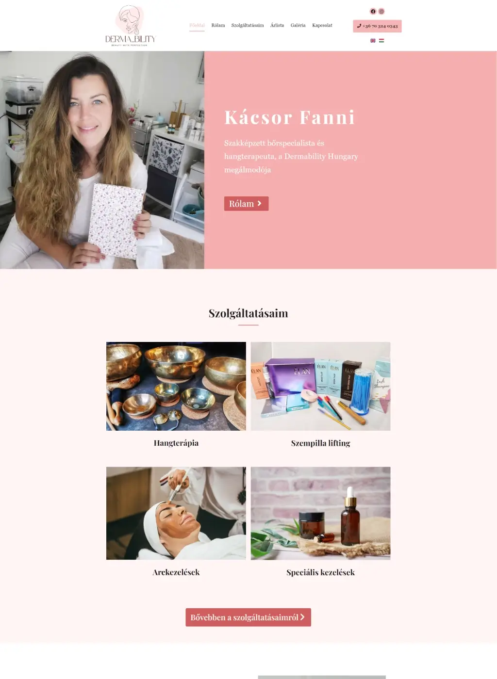 Dermability weboldal